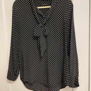 Equipment Black and White Polka Dot Star Blouse